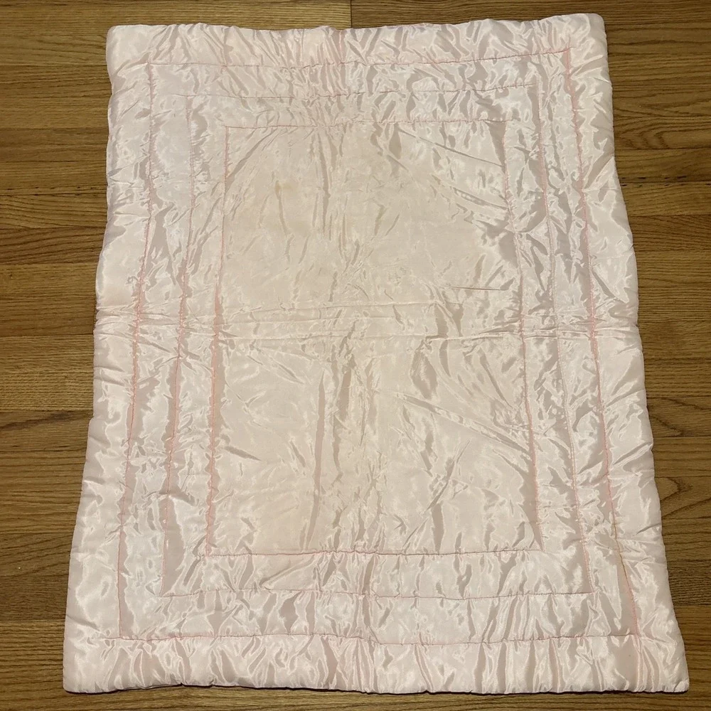 Baby Blanket Satin Trim Embroidered Quilted‎ And Embroidered Beautiful
